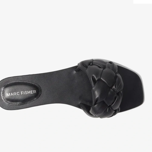 Marc Fisher Women's Black Braided Slide Sandals Size 7.5 Summer Casual - Picture 3 of 15
